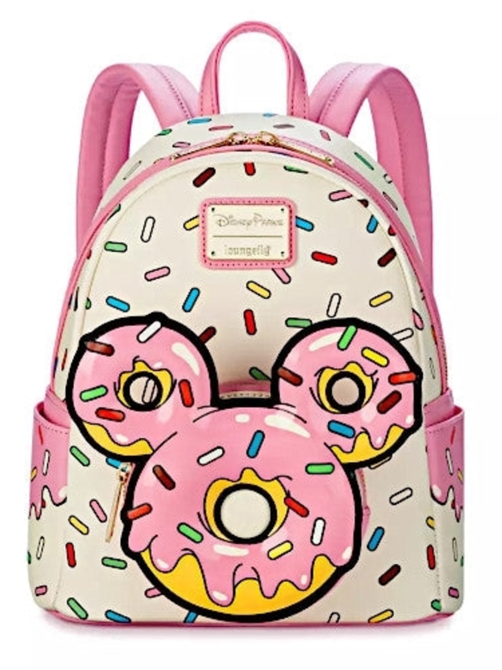 Loungefly Disney Parks Pink Multicolor Sprinkle Donut Mickey Mouse Backpack